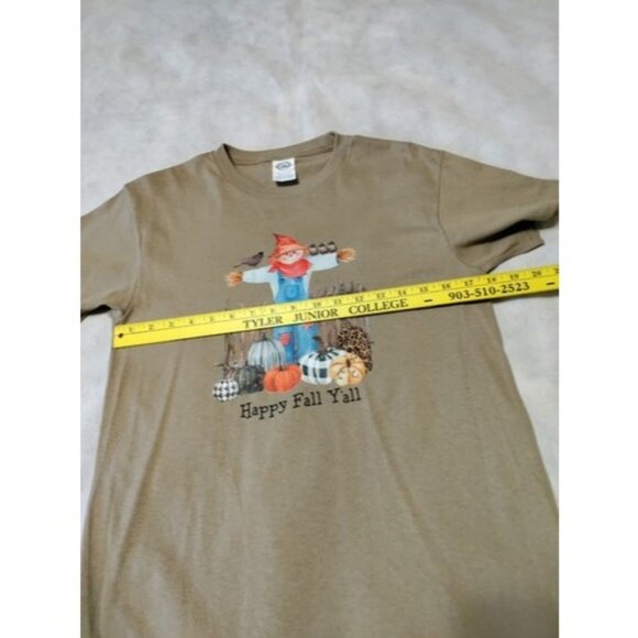 Happy Fall Y'all T-Shirt Womens Small Scarecrow Pumpkin - Picture 8 of 11